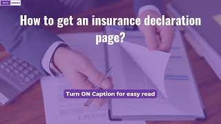 How to get an insurance declaration page