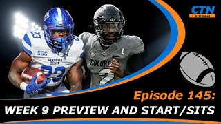 College Fantasy Football - Week 9 Preview and Start/Sits - Episode 145