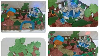 Home#Waterfalls# How to make Nature home with tree#paper craft#Kids project#Garden#forest