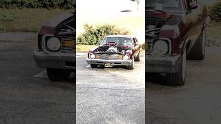 Blown Chevy revving and leaving the car show #classic #car #shorts