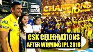 Chennai super kings celebration after winning ipl 2018