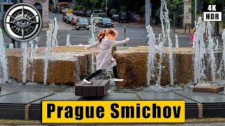 Prague Walking Tour of  Smichov neighbourhood 🇨🇿 Czech Republic 4k HDR ASMR