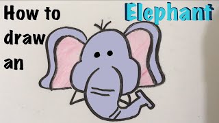 How to draw an Elephant 🐘easy steps|رسم فيل سهل