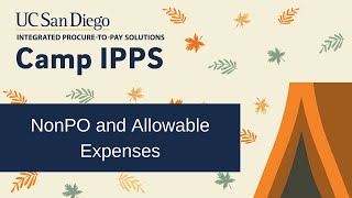 Camp IPPS 2022: NonPO and Allowable Expenses