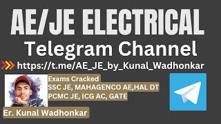 🔴Attention AE/JE ELECTRICAL Aspirants👉Join Our Telegram Group & Channel👍