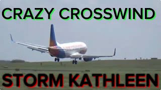 CRAZY Leeds Bradford Planespotting in storm Kathleen