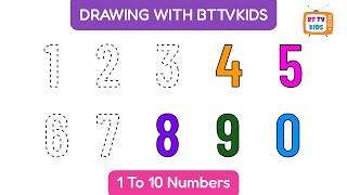 "Learn and Draw Numbers 1 to 10 with BttvKids - Fun Counting and Drawing for Kids! 🎨🔢"