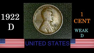 1922 D usa 1 cent