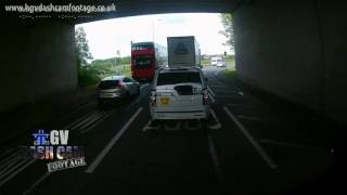 HGV brake checked by a Jeep V977 SVY