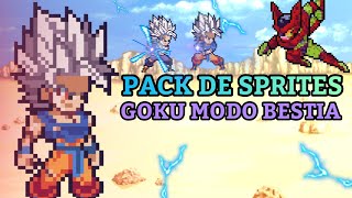 PACK DE SPRITES DE GOKU MODO BESTIA,DBS SÚPER HERO,CREADO POR MI (SPRITES HD)