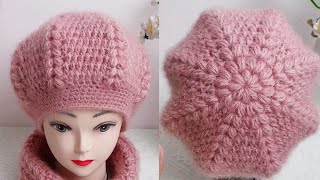 Easy and crochet free pattern for a beret hat