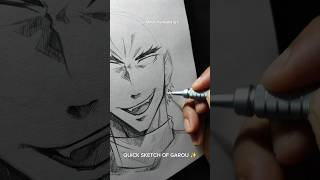 Drawing Garou In Demon Style ✨ #anime #art #onepunchman #shorts