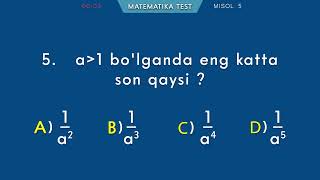 Matematikadan tezkor test.  10-variant.  Qiziqarli matematika. Sodda matematika.