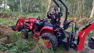 How To Use A Quick Release Tractor Backhoe (Demo with Branson Tractor)