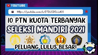 PTN DENGAN DENGAN KUOTA TERBESAR JALUR SELEKSI MANDIRI 2021 - PELUANG LULUS PTN LEBIH BESAR!!