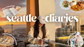 LIVING IN SEATTLE • slow morning routine ⛅️, trying new restaurants, making simple meals | VLOG