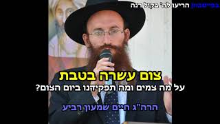 צום עשרה בטבת, על מה צמים ומה תפקידנו ביום הצום - הרה"ג חיים שמעון רביע