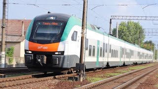 Stadler Flirt EPm 709Б Gomel-Minsk passing Michanovichi station with tones 6/08/22