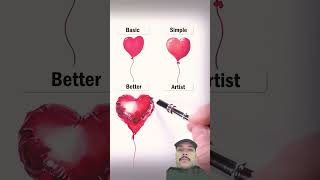 How To Draw heart Ballons #art #drawing #satisfying #love #easydraw #shaped #intricate