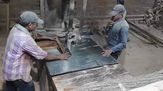 Neem wood seasoned is very rare // rare species of wood cutting at Indian traditional sawmill.