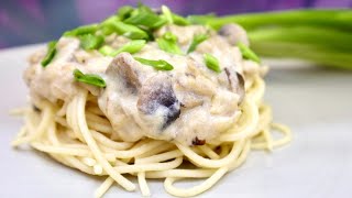 Паста с грибами в сливочном соусе за 15 минут . Быстро и вкусно / Pasta with mushrooms. Eng sub