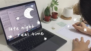 late night study with me | 1 hour, real time, no music