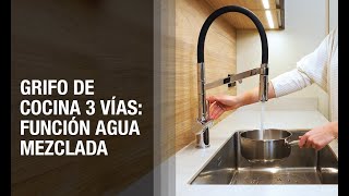 Grifo de cocina 3 vías para equipos de tratamiento de agua. CHEF WT19 Agua Mezclada.