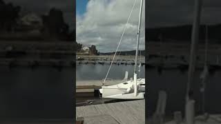 🥇Splash of my small ⛵️sailing trimaran! 💦