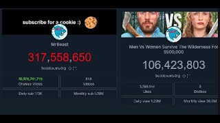 MrBeast to 320 Million! -  Live view stats subscriber count & view count #livesubcount