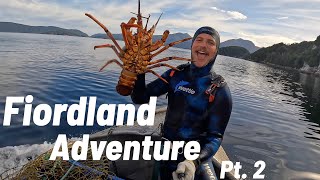 Fiordland Adventure  Continues , Catching Big Crays and Kina, Pt .2 (Episode 72)