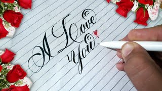 How to: Stylish Writing I LOVE YOU #Calligraphy Cursive Fancy Lattering #shorts