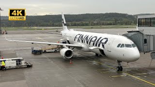 FINNAIR A321 AY1512 Business Class Zurich to Helsinki - Finnair Schengen Area Lounge (4K)