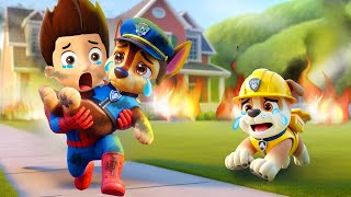 WHAT HAPPENED! SPIDER MAN RYDER Saving CHASE From The Fire! So Sad Story | Paw Patrol 3D Animation