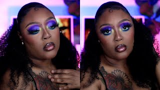 FULL GLAM PURPLE MAKEUP TUTORIAL || DARKSKIN MAKEUP || BRIANA MARIE