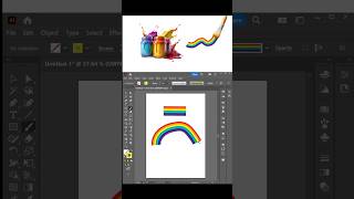 How to create rainbow paint brush #illustratortechniques