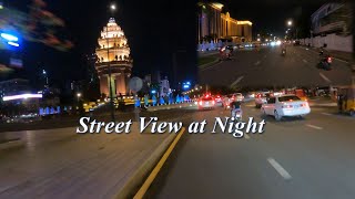 Phnom Penh City Street View at Night | Cambodia