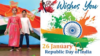 Happy Republic Day | RDC KIDS DANCE PERFORMANCE FOR THERE SCHOOL | SHRESTH & VEDANTIKA | EASY STEPS