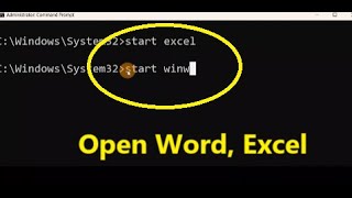 how to open word, excel using the command prompt