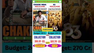 chakde india vs 83 movie comparison||box office collection✌ #shorts #ytshorts #comparison