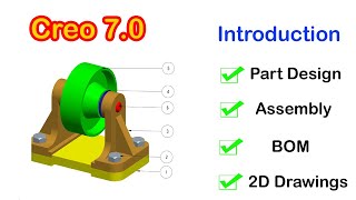 Introduction | Belt Roller Support Assembly In Creo 7.0 | Belt Roller Support Assembly Drawing