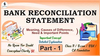 Bank Reconciliation Statement || Introduction|| Class 11 accounts/ CA Foundation/bcom|| Part-1