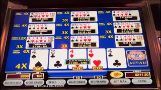 Ultimate X Video Poker 10 Hand $5 Max Bets $.05 denom 4 of a Kind Hit Win Cash Out #slots