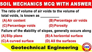 MCQ's for Soil Mechanics, foundation engineering mcq | GATE | RRB-JE | SSC-JE, AE exam preparation