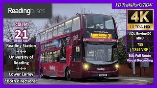 [Reading buses] claret 21 ~ Reading Station ➝ Lower Earley ➝ Reading Station