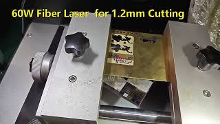 60w fiber laser marking machine cutting name pendant on 1.2mm brass