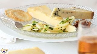 Cheese with pickled pear salad