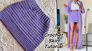 Crochet Easy and Fast Skirt Tutorial With Cute Detail / All sizes #crochet #diy #accrochets