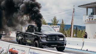 Off-Grid Drag Strip, 1800HP Cummins Crashes, Burnouts Until Tires Explode!