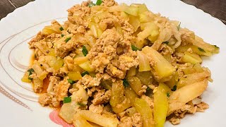 ឆាត្រឡាច stir_fry ￼bottle gourd #cooking #stirfry #bottlegourd