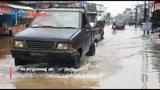 Genangan Air Bercampur Pasang Keling, Jalan Cempedak Dumai Terendam Air